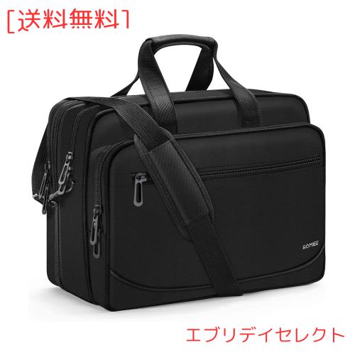 [HOMIEE] ビジネスバッグ メンズ 大容量 pcバッグ 17.3インチ ノートパソコンバッグ 出張 拡張可能 ブリーフケース 2way ショルダーバッ