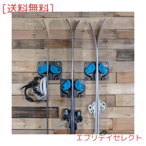 Gravity Grabber - のスキー＋スノーボード ラック 壁掛け 収納ラック｜ロッカー、チップ、テールを収納｜傷をつけにくいスキー／スノー