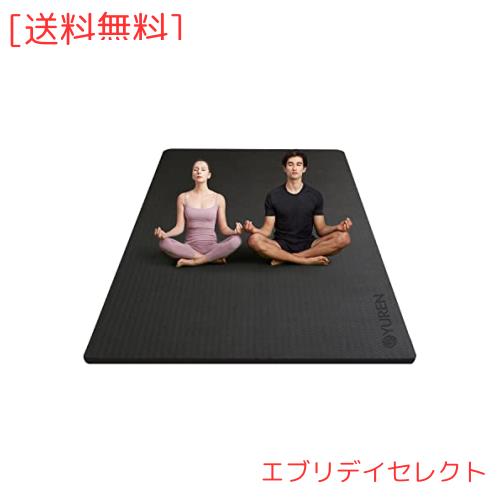YUREN ヨガマット TPE素材 二人用 幅広 200cm*130cm 極厚 15ｍｍ トレーニングマット エクササイズマット 滑り止め 親子 運動 収納バンドの通販は