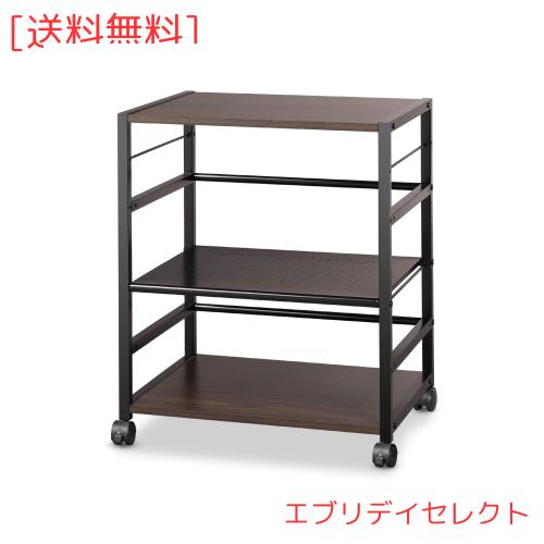 DEVAISE プリンター台 キャスター付き サイドワゴン デスクワゴン プリンターラック デスク下収納 移動便利 幅52 奥行40 高さ63cm デスク