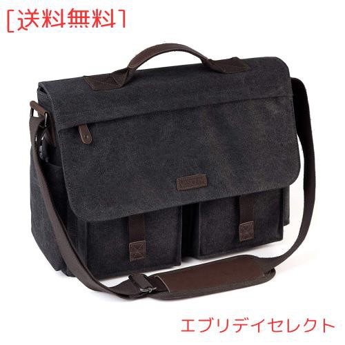 [Vaschy] ショルダーバッグ メンズ, 帆布 メッセンジャーバッグ 大容量 ビジネスバッグ 撥水加工 17インチPC収納 通学 通勤 斜めがけバッの通販は