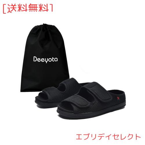 DEEYOTA 介護シューズ スニーカー シニア シューズ 老人靴 フルオープンタイプ サンダル 高齢者用 調節可能 幅広 リハビリ 介護用靴 敬老