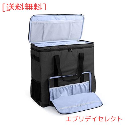 CURMIO デスクトップパソコン用キャリングケース コンピュータータワー用バッグ タワー型パソコン 持ち運び PC周辺機器収納可(二重層,黒)