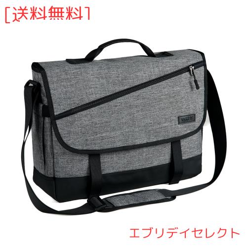 VASCHY ショルダーバッグ メンズ 大容量 メッセンジャーバッグ 17インチPC収納 15つの収納ポケット 斜めがけバッグ 軽量 撥水加工 A4 カの通販は 5,028円