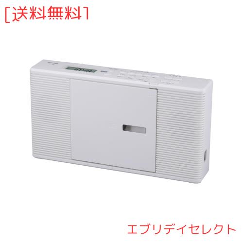 東芝 CDラジオ TY-C260 (W) スリム ＆ コンパクト ワイドFM対応 アルカリ乾電池対応 奥行6.2cm 語学学習機能充実モデル
