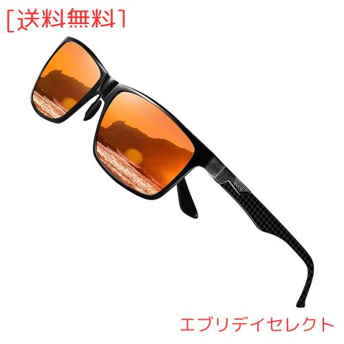 [DUCO] サングラス メンズ 運転用 偏光 サングラス 釣り用 高級炭素繊維素材 へんこう さんぐらす レッド ウェリントン sunglasses for mの通販は 4,889円