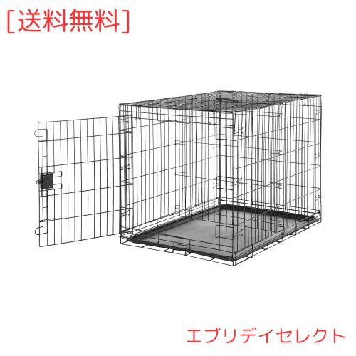 Amazonベーシック 犬 ペットケージ 折りたたみ可能 トレー付き