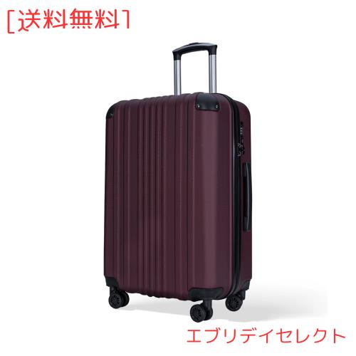 [Bargiotti] ABSスーツケース キャリーバッグ キャリーケース 大容量 超軽量 TSAロック ダブルキャスター 静音 旅行 ビジネス… (マルー