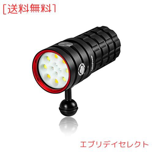 水中ライト ダイビング、LetonPower TS プロ 13000Lumens 水中 120 m ダイビング ライト、スキューバ ライト、Type-C 充電水中カメラ ラ