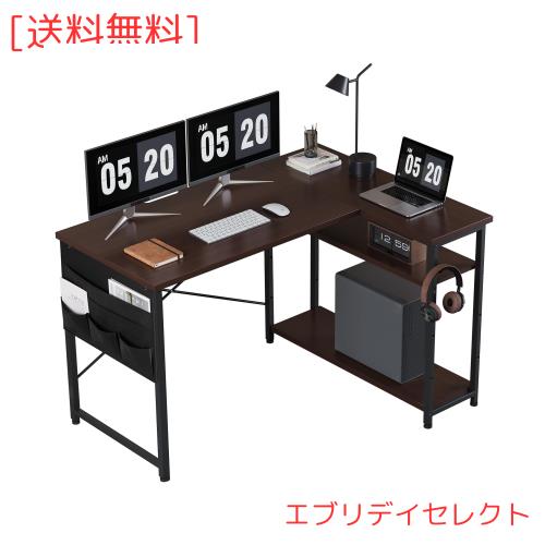 YeTom デスク l字デスク 机 pcデスク右棚左棚 幅107cm 勉強机 ?子 作業机 ワークデスク computer desk b?n h？c 学習机 収納袋付きパソコ
