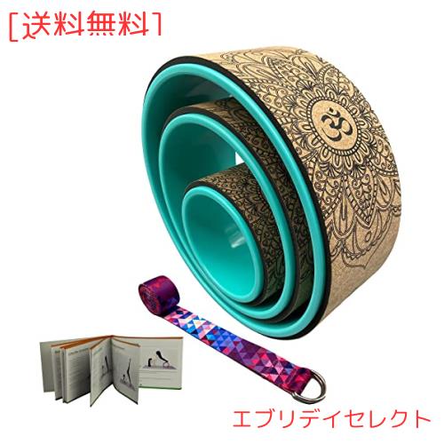 Aozora ヨガホイール 13インチ 最も詳細なブックバイステップガイド付き 30以上のポーズをとる方法、ストレッチとバックベンドの改善に最