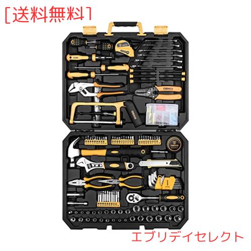 DEKO 198点組 工具セット ホームツールセット 家庭用 ツールセット 日曜大工 DIYセット 作業工具セット 家具の組み立て 住まいのメンテナの通販は