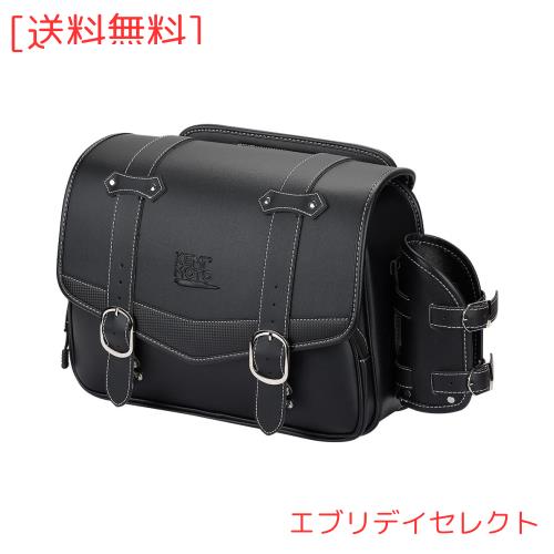 KEMIMOTO バイク サイドバッグ サドルバッグ 汎用 15L サイドバック 大容量 ドリンクホルダー付属 金具防錆 小物収納 ブラック KM401の通販は