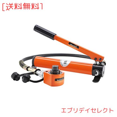 Bonvoisin 油圧ジャッキ ボトルジャッキ 多段式 ポンプ付き 小型 揚力10t 軽量 建築 機械 災害救援 狭い場所で大活躍 日本語取扱説明書付