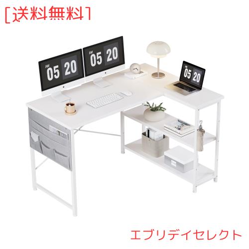 YeTom l字デスク 机 pcデスク ゲーミングデスク 右棚左棚 幅107cm 学習机 desk ゲーミングテーブル パソコンデスク 勉強机 ?子 b?n h？c c