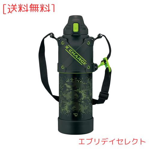 象印マホービン(ZOJIRUSHI) 水筒 シームレスせん スポーツタイプ 大容量 1.5L 直飲み ステンレスクールボトル ライムブラック せんとパッ