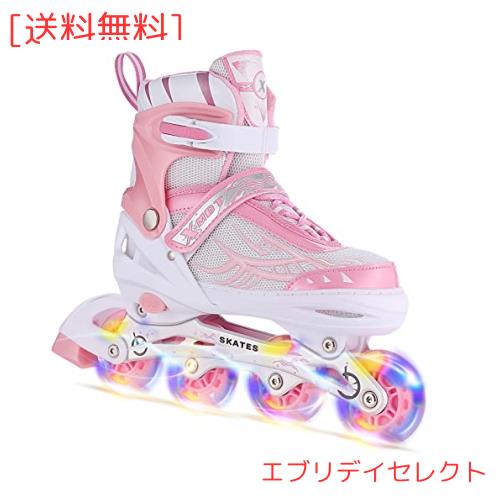 Tolanfio インラインスケート 子供用 ローラースケート サイズ調整可能 女の子 男の子 大人用 キッズ ジュニア 発光 初心者向け？静音？通の通販は 6,002円