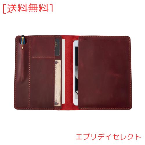 手帳カバー ノートカバー A5 本革 2024年 スケジュール帳カバー メモ帳カバー 手作り 手縫い カード収納 ペンホルダー付 メモパッドカバ