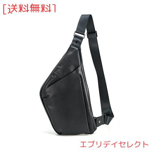 [Masa Kawa] 雅革 極薄 本革 ボディバッグ メンズ ワンショルダーバッグ 子牛革 斜めがけ スリングバッグ チェストバッグ 薄型 軽量で大