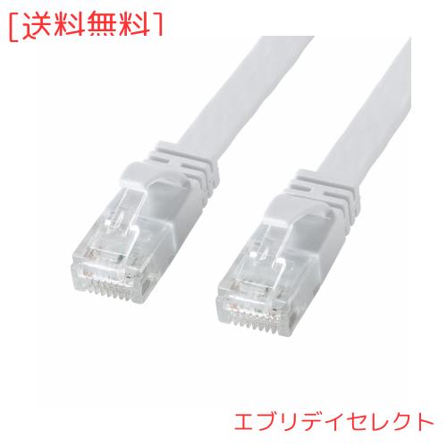 サンワサプライ(Sanwa Supply) カテゴリ6AフラットLANケーブル(ホワイト・30m) KB-FL6AL-30W