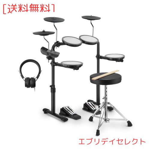 Donner 電子ドラム セット メッシュ 自宅練習 折りたたみ式 小型 ドラムスローン スティック ヘッドホン オーディオケーブル デラックスの通販は