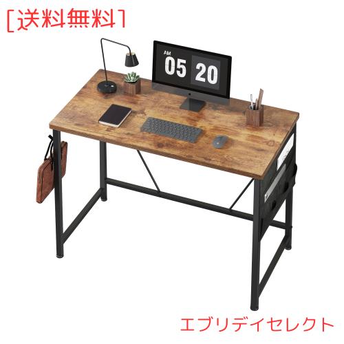 YeTom パソコンデスク pc 幅100*奥行48cm つくえ シンプル 収納袋付き勉強机 フック付き学習机 オフィス モニターアーム取付対応 組立簡の通販は 7,192円