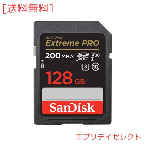 【 サンディスク 正規品 】 SDカード 128GB SDXC Class10 UHS-I V30 読取最大200MB/s SanDisk Extreme PRO SDSDXXD-128G-GHJIN 簡易デザ