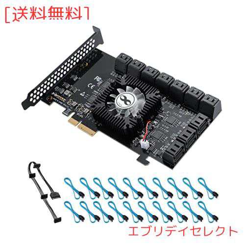 BEYIMEI PCI-E 4X SATAカード20ポート、PCI Express SATAコントローラー拡張カード、レイドなしの6 Gbit/s SATA 3.0 PCIeカード、システの通販は 17,908円