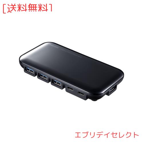 サンワサプライ USB3.2Gen2対応 Type-C 7ポートハブ USB-3TCH38BK ブラック