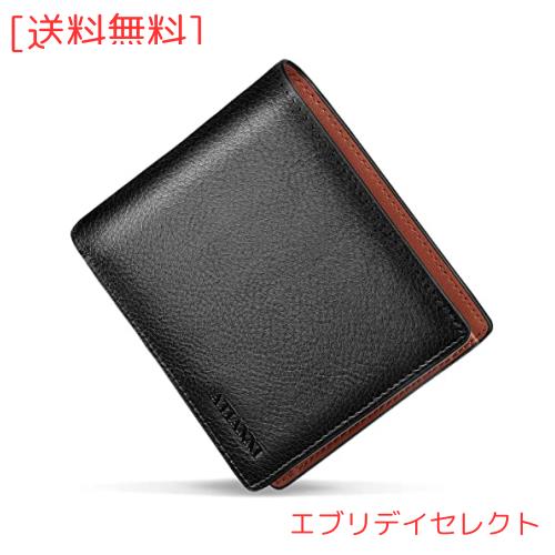ATIANNI] 財布 メンズ 2つ折り 本革 オイルドレザー 薄い