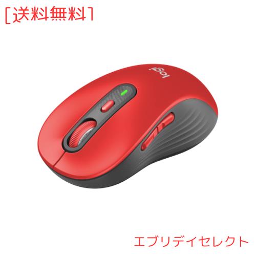 Logicool(ロジクール) Signature M750LRD ワイヤレスマウス 静音 ラージ レッド ワイヤレス マウス 無線 Bluetooth Logi Bolt Unifying非