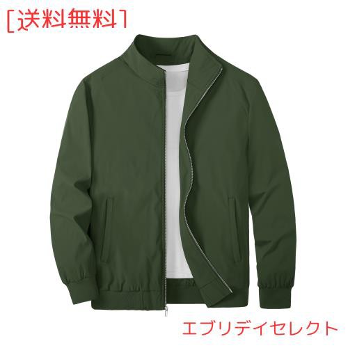 [KEFITEVD] ミリタリージャケット メンズ ライトジャケット スイングトップ シングルジップ バイクジャケット 撥水 作業着 春物ジャンバの通販は