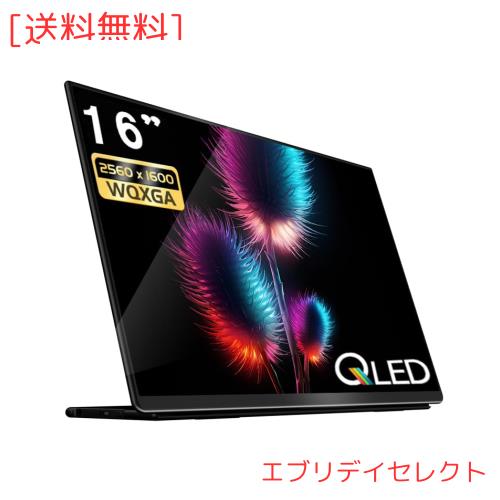 EHOMEWEI モバイルモニター WQXGA 16インチ 2K 2560x1600 QLED 量子ドット【Windows/MacOS】対応 100% DCI-P3 超薄型 4mm (タッチパネル