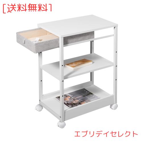 YeTom パソコンラック サイドワゴン 引き出し付き pcラック キャスター付きワゴン pcワゴン 板は調節可能 プリンターラック 袖机 PC本体