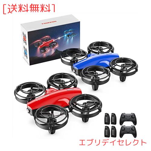 【2台セット】ドローン 対戦型 子供向け 100g未満 Tomzon トイドローン バッテリー4個付き 飛行時間32分 ワンキー離着陸 ヘッドレスモー