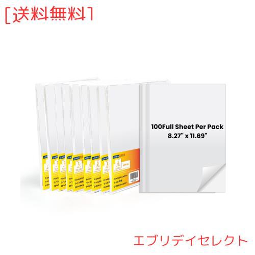 ADHES ラベル用紙 ラベルシール ステッカーシール用紙A4判 サーマルプリンタ専用 1面(210mm×297mm) 1000枚入り 耐水 光沢感 作業しやすの通販は