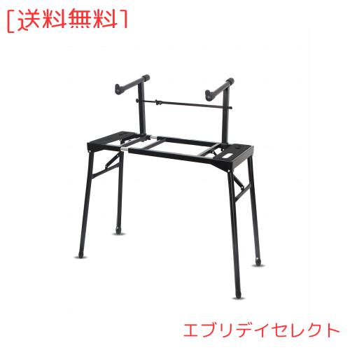 AKOZLIN キーボードスタンド 2段 61鍵/76鍵/88鍵の鍵盤に対応 折りたたみ 電子ピアノ 台 電子ピアノスタンド Keyboard Stand 幅/高さ調整の通販は