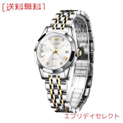 OLEVS 腕時計レディース人気 防水 日本クォーツ腕時計 れでいーす ビジネス ステンレス とけい腕時計ファッション かわいい 彼女 プレゼ