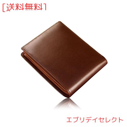 [ファブリツィオ] 財布 メンズ 二つ折り ボックス型 小銭入れ メンズ財布 薄い 柔らかい 使いやすい イタリアン レザー 一流の革職人が作