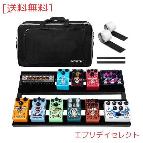 STRICHギターペダルボード、56 x 32CM アルミ合金、キャリーバッグ付き 1.21KG 軽量エフェクトギターペダルボード、STANDARD 22 (角度付