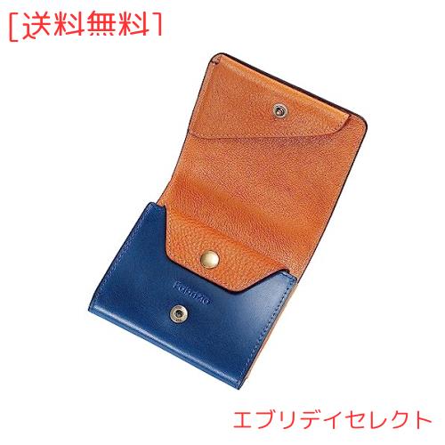 [ファブリツィオ] 財布 メンズ レディース 2つ折り 小銭入れ ミニ財布 小さい 薄い コンパクト 柔らかい 使いやすい イタリアン レザー