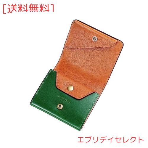 [ファブリツィオ] 財布 メンズ レディース 2つ折り 小銭入れ ミニ財布 小さい 薄い コンパクト 柔らかい 使いやすい イタリアン レザー