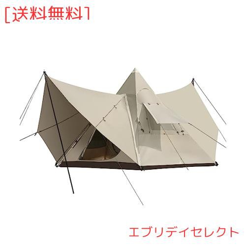 CAMEL CROWN 大型テント 二重層キャンプテント 5-6人用 ファミリー ピラミッド型 両側シェルター PU3000mm 防水防雨 UPF50+ 日焼け対策 Uの通販は