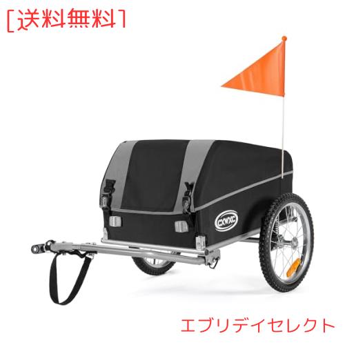 CXWXC サイクルトレーラー 自転車 トレーラー 折りたたみ 耐荷重40kg 防水カバー付き ブラック (CX-20218)