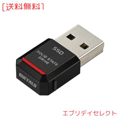 バッファロー SSD 外付け 500GB 極小 コンパクト ポータブル PS5 / PS4 対応 (メーカー動作確認済) USB3.2 Gen2 読込速度 600MB/s ブラッ