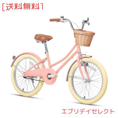 【Glerc】Little Molly 女の子子供用自転車 可愛いキッズバイク 乗り練習 低学年 幼児 貼り紙DIY 三輪自転車 柔らかいサドル 藤カゴ付き