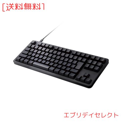 エレコム メカニカルキーボード Leggero 静音 有線 テンキーレス Nキーロールオーバー対応 5000万回高耐久スイッチ採用 赤軸 ブラック TK