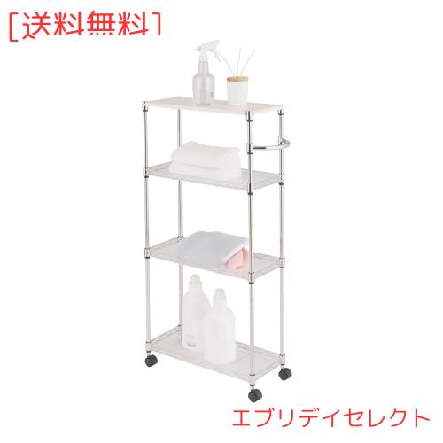 ドウシシャ ワゴン キッチンワゴン ランドリー収納 幅20cm 4段 スリム 隙間収納 耐荷重120kg 幅20×奥行45×高さ91.5cm EP452090-4 木製 6,348円