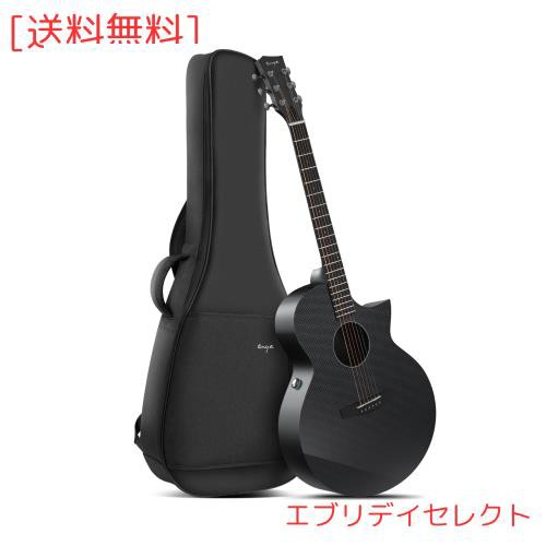 Enya アコースティック| エレキギター カーボンファイバー X3 Pro AcousticPlus 41インチ 4/4サイズのギター ギグバッグ、レザーストラッ