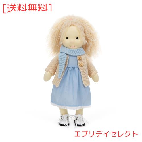 BlissfulPixie ウォルドルフ人形 手作り人形 Waldorf Doll - Florke 30cm 柔らかい 女の子 かわいい ぬいぐるみ 子供たちに最適な人形